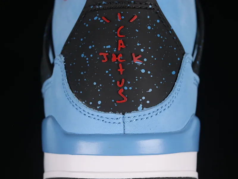 All categories Air Jordan Jordan series basketball shoes Air Jordan 4 LJR version Travis Scott Cactus Jack x Air Jordan 4 Retro Joe 4 AJ4 joint model Suede blue 308497-406